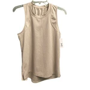 Xersion NEW Gathered Back Tank Size Small Sand Athletic Athleisure Racerback